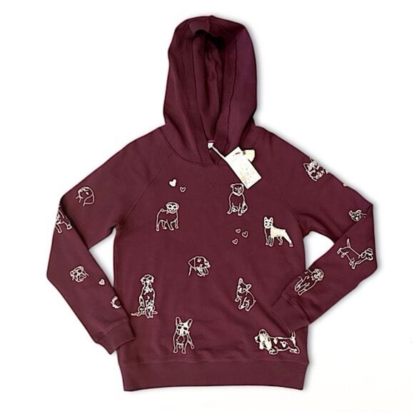 NWT Johnny Was Tippi Embroidered Dogs Cropped Hooded Sweatshirt - Picture 4 of 16